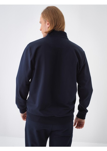 Lacivert Regular Fit Pamuklu Sweatmont
