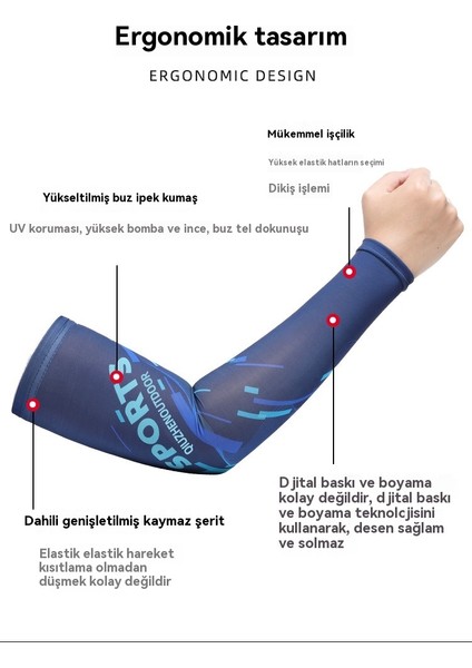 Yaz Uv Koruma Açık Spor Bisiklet Kol Maskesi (Yurt Dışından)