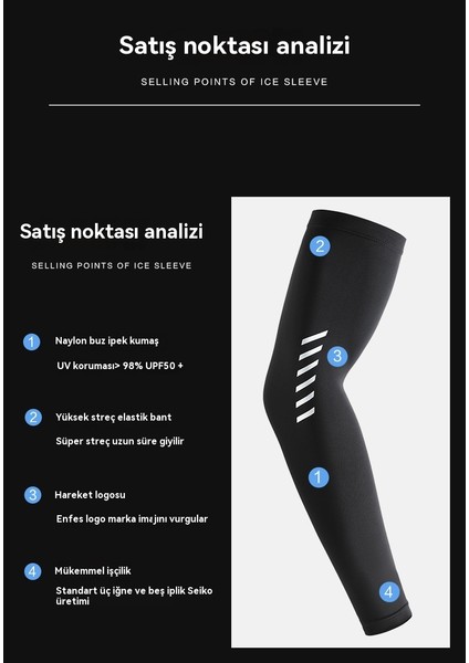 Erkek Buz Kollu Buz Ipek El Nefes Alabilir Yaz Uv Işınlarına Dayanıklı Güneş Koruyucu Kol (Yurt Dışından) fiyatları