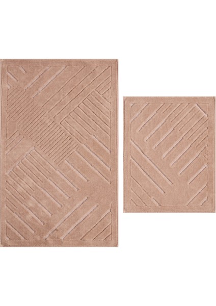 Bergen Bej 2'li Pamuk Banyo Paspası 60 x 100 - 50 x 60 cm