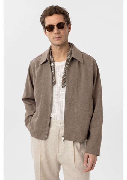 Kahve Mevsimlik Relax Fit Erkek Mont modelleri