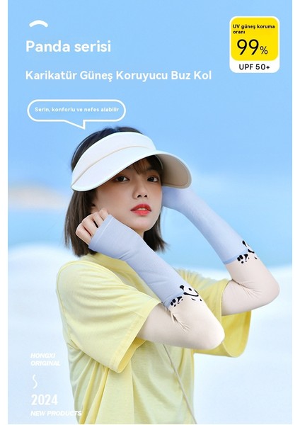Yaz Güneş Koruyucu Buz Kollu Kadın Baskı Karikatür Sevimli Panda Kol Kılıfı (Yurt Dışından) modelleri