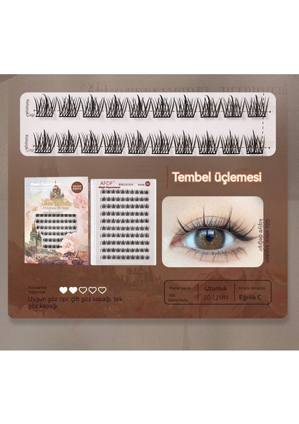 Gül Tutkalsız Büyük Kapasiteli Doğal Simülasyon Üçlemesi 10 Sıra Sahte Kirpik (Yurt Dışından)