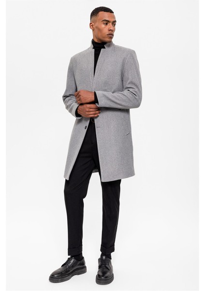 Gri Hakim Yaka Erkek Kaban fiyatları