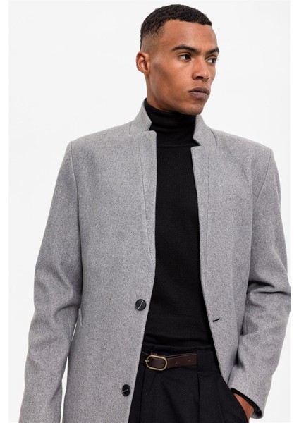 Gri Hakim Yaka Erkek Kaban modelleri