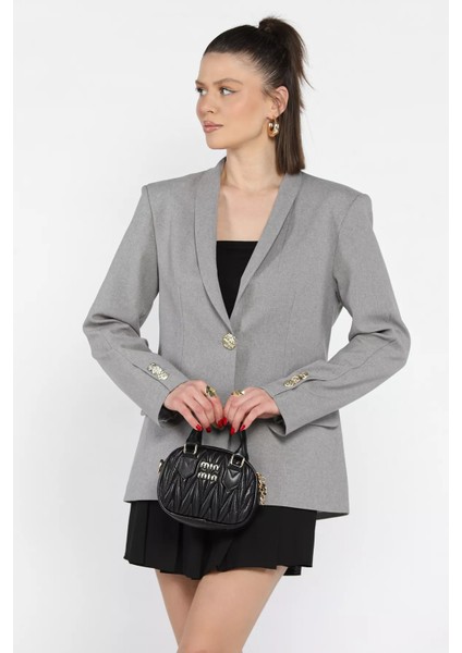 Kadın Düğme Detaylı Kruvaze Yaka Blazer Ceket fiyatları