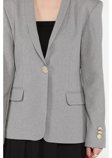 Kadın Düğme Detaylı Kruvaze Yaka Blazer Ceket fırsatları