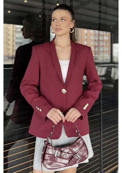 Kadın Düğme Detaylı Kruvaze Yaka Blazer Ceket P-00015646 fiyatları