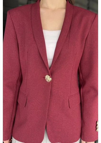 Kadın Düğme Detaylı Kruvaze Yaka Blazer Ceket P-00015646 fırsatları