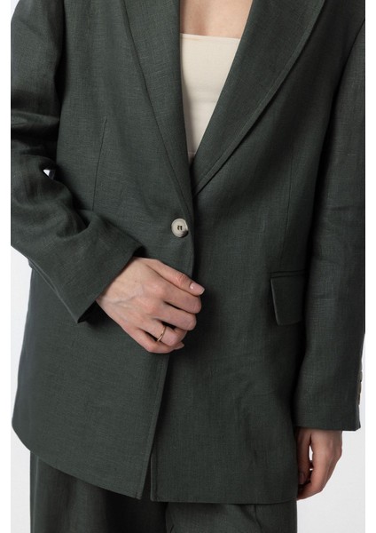 Haki 100% Keten Kadın Blazer Ceket fırsatları
