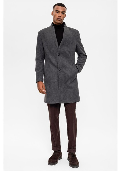 Antrasit Hakim Yaka Erkek Kaban fırsatları