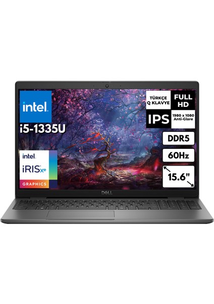 Latitude 3550 I5-1335U 16-Gbddr5 512 GB SSD Iris Xe Graphics 15.6" Fhd IPS Freedos Notebook N006L355015UBT1