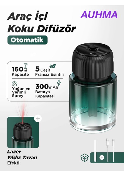 Af-01 Premium Otomatik Araç Içi Koku Difüzör - Lazer Yıldız Tavan - Gardenia fiyatları