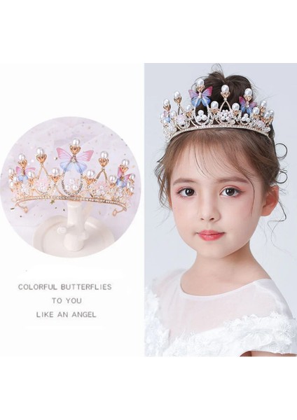 A Romantik Kelebek Şekli Prenses Taç Kızlar Için El Yapımı Rhinestone Tiara Inci Kafa Bandı Doğum Günü Düğün Modeli Için Podyum (Yurt Dışından) fırsatları