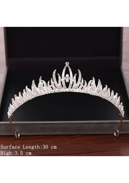 Altın Rengi Düğün Saç Aksesuarları Gelin Taçları ve Taçları Gümüş Rengi Kristal Yapay Elmas Düğün Tacı Gelin Tacı Başlığı Diadem (Yurt Dışından)