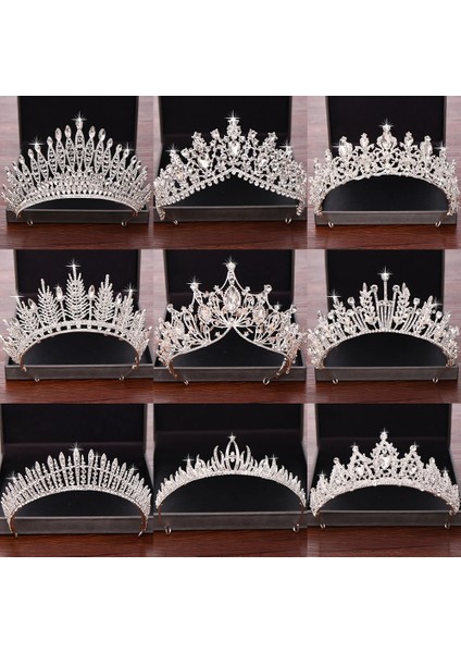 Altın Rengi Düğün Saç Aksesuarları Gelin Taçları ve Taçları Gümüş Rengi Kristal Yapay Elmas Düğün Tacı Gelin Tacı Başlığı Diadem (Yurt Dışından) fiyatları