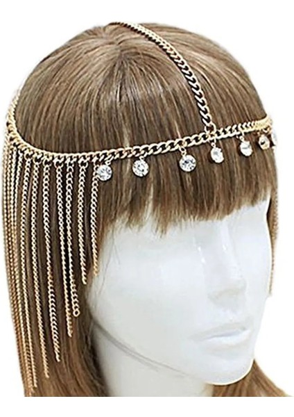 Gümüş Rengi Kadınlar Için El Yapımı Metal Püskül Alın Taklidi Kolye Saç Zinciri Takı Boho Gelin Kafa Zinciri Düğün Başlığı (Yurt Dışından) fiyatları