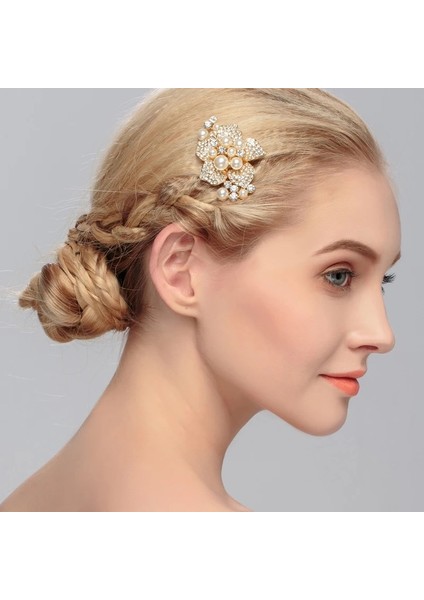 HSJ4377RG Efily Gelin Düğün Saç Aksesuarları Kristal Çiçek Saç Tarakları Klipler Kadınlar Için Gelin Başlığı Nedime Parti Takı Hediye (Yurt Dışından) modelleri
