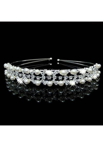 FG102 Gelin Headdress Prenses Saç Aksesuarları Balo Taç Kız Zarif Saç Bandı Inci Kristal Düğün Saç Aksesuarları Kafa Bandı (Yurt Dışından) fiyatları