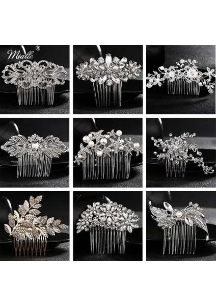 HS-J3180 Gümüş Miallo Gelin Için Zarif Düğün Saç Tarakları Kristal Rhinestones Inciler Kadın Tokalar Gelin Başlığı Saç Takı Aksesuarları (Yurt Dışından) fiyatları