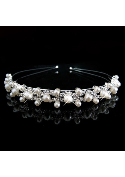 FG102 Gelin Headdress Prenses Saç Aksesuarları Balo Taç Kız Zarif Saç Bandı Inci Kristal Düğün Saç Aksesuarları Kafa Bandı (Yurt Dışından) fırsatları