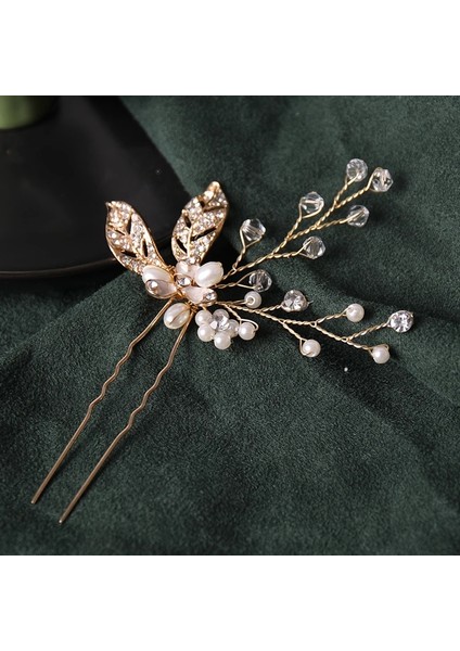 Saf Altın Rengi Vintage El Yapımı Altın Düğün Saç Aksesuarları Inciler Kristal Tokalar Sopa Kadın Saç Takı Başlığı Gelin Kız Için (Yurt Dışından) fırsatları