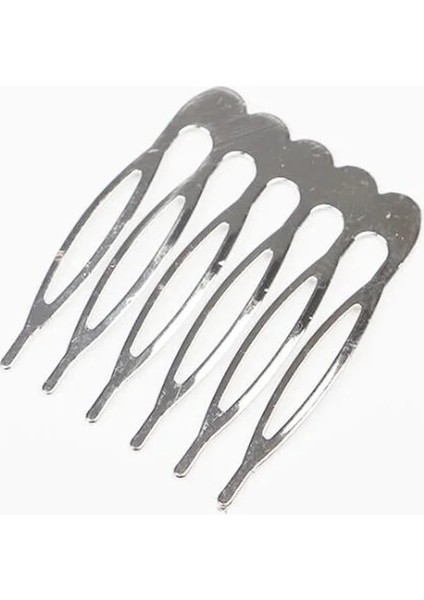 Rodyum 6 Metal Dişler Saç Klipleri Taraklar Dıy Saç Yayları Için Delikli Boş Saç Tarakları Takı Yapımı Bulguları Aksesuarları (Yurt Dışından)