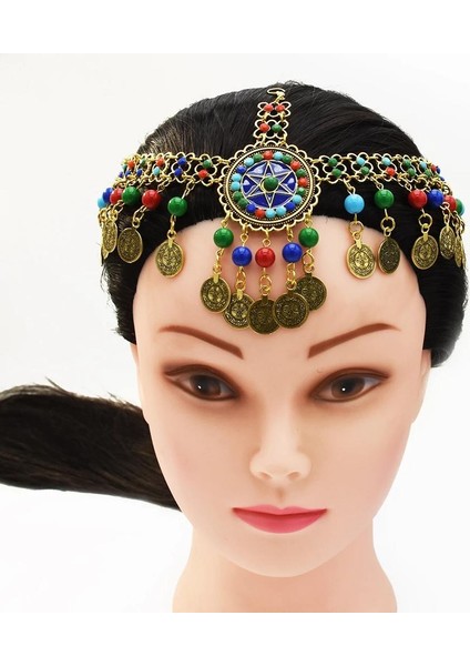 Takı Seti 3 Çingene Sikke Boncuk Kafa Zinciri Hint Etnik Tribal Saç Takı Klip Headdress Rhinestone Bohemia Alın Düğün Saç Aksesuarları (Yurt Dışından) fiyatları