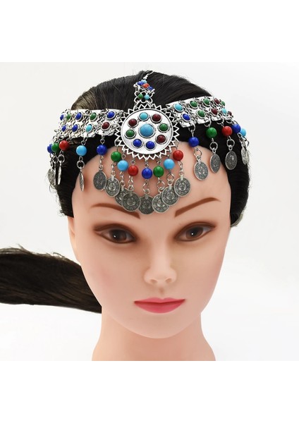 Takı Seti 3 Çingene Sikke Boncuk Kafa Zinciri Hint Etnik Tribal Saç Takı Klip Headdress Rhinestone Bohemia Alın Düğün Saç Aksesuarları (Yurt Dışından) fırsatları