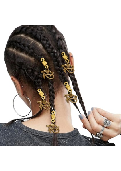 Yeşil Kelebek 5x Altın Viking Wedjat Horus Gözü Ra Sakal Boncuk Dreadlocks Örgü Saç Elbise cl Kafa Takı Tiara Taç Kostümleri (Yurt Dışından) fiyatları