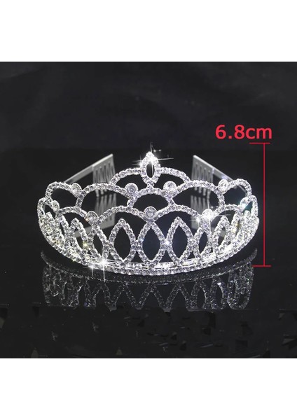 No.9 Boyutu Aınameısı Yeni Gelenler Gelin Tiaras ve Taçlar Moda Charm Rhinestone Düğün Tiara Combs Saç Aksesuarları Pageant Takı (Yurt Dışından)