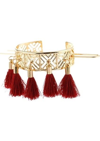 Altın Tarzı NO.319 Boyutu Vintage Taç Bu Yaprak Topuz Üst Saç Sopa Alaşım Püsküller Bun Tutucu Saç Aksesuarları Boho Büyüleyici Bun Kafes Femme Bijoux (Yurt Dışından)