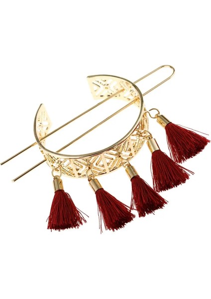 Altın Tarzı NO.319 Boyutu Vintage Taç Bu Yaprak Topuz Üst Saç Sopa Alaşım Püsküller Bun Tutucu Saç Aksesuarları Boho Büyüleyici Bun Kafes Femme Bijoux (Yurt Dışından)