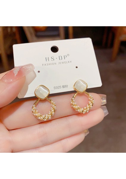 Popüler 925 Gümüş Iğne Küpe Klasik Geometrik Uzun Püskül Küpe (Yurt Dışından)