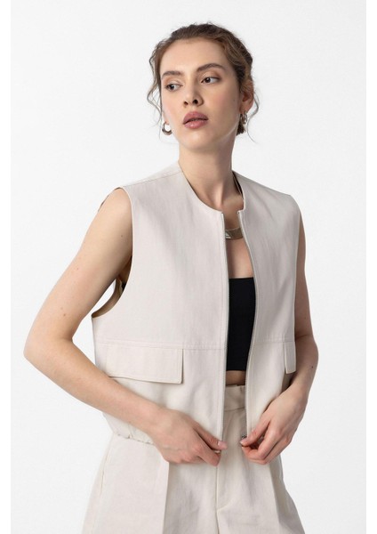 Taş Oversize Kadın Yelek
