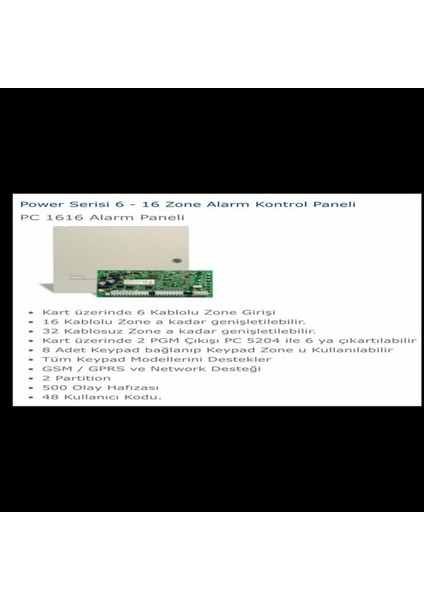 PC-1616 K Küçük Kabinetli 6 Zon Alarm Paneli fiyatları