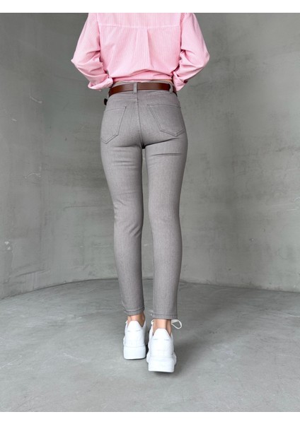 JEAN-08131 Gri Yüksek Bel Likralı Skinny Jean fırsatları