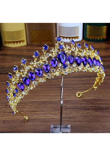 Taç Stili Kraliçe Tacı Rhinestone Düğün Kafa Gelin Saç Takı Kraliyet Mavi Kristal Kadınlar Diadem Büyük Quinceanera Tiaras ve Gelinler Için Taçlar (Yurt Dışından) indirimleri