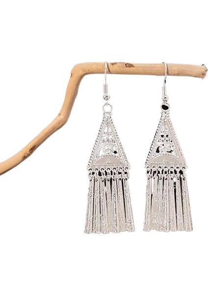 Miao Küpeleri, Etnik Azınlık Turistik Küpeleri, Bohem Uzun Yapraklı Püskül Küpeler (Yurt Dışından)