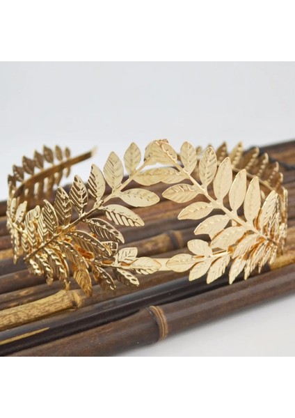0643G Barok Altın Renk Yaprak Hairband Başlığı Taç Tiara Headdress Roma Tanrıçası Yunan Takı Gelin Düğün Saç Aksesuarları (Yurt Dışından) modelleri