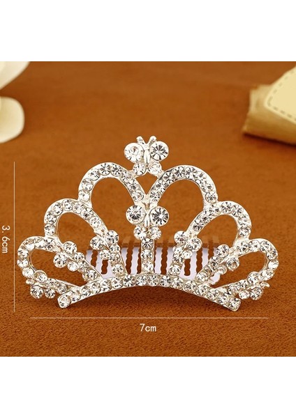 I Çocuk Kız Glitter Rhinestone Taç Toka Prenses Yay Küçük Firkete Mini Tiara Saç Tarak Klipler Kadınlar Düğün Parti Favor (Yurt Dışından) fiyatları