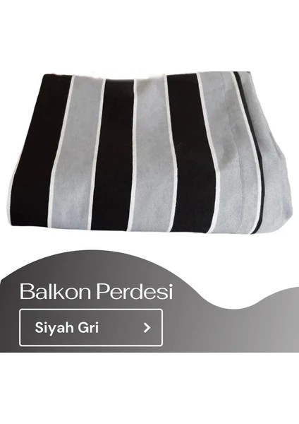 Her Ölçüde Enxboy Seçenekli Bağcıklı Çizgili Balkon Perdesi Balkon Brandası