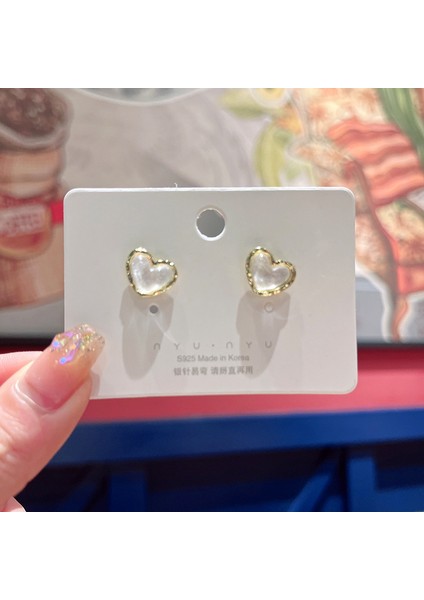 Gümüş Iğne Seti Kedi Gözü Küpeler, Üst Düzey, Modaya Uygun ve Çok Yönlü, Hafif Lüks Küpeler, Sade ve Zarif Zirkon Küpeler (Yurt Dışından)