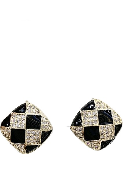 Kadınlar Için Yeni Mizaç Moda Geometrik Saplama Küpeler 925 Gümüş Iğne Basit Işık Lüks Küpe (Yurt Dışından)