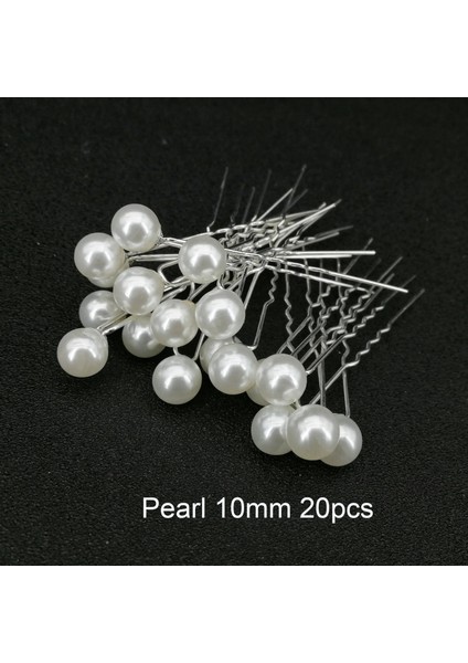 Inci 10MM 20 Adet Moda Kadınlar U Şekli Çiçek Tokalar Metal Barrette Inci Klip Düğün Gelin Saç Aksesuarları Düğün Saç Tasarım Araçları (Yurt Dışından)
