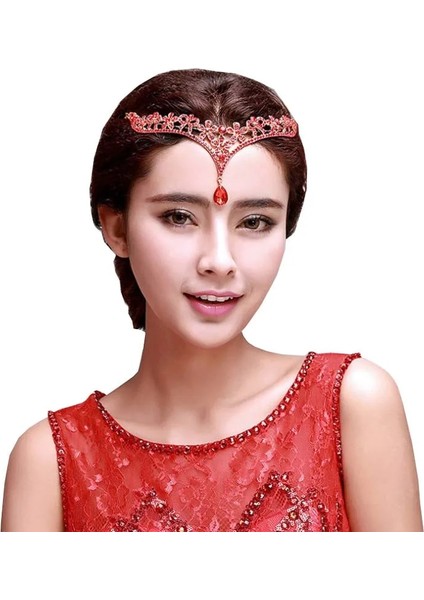 No.21 Boyutu Moda Barok Muhteşem Büyük Kırmızı Kristal Gelin Tiaras Düğün Taç Gelin Yarışması Için Saç Bantları Düğün Saç Aksesuarları (Yurt Dışından) modelleri