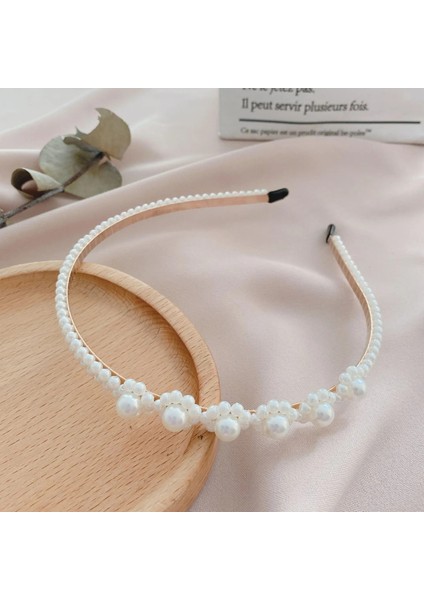 Saç Bantları Tarzı H124 2021 Hairbands Yeni Lüks Büyük Inci Çerçeve Kadın Kız Yay Ayçiçeği Kadın Saç Çemberler Saç Aksesuarları (Yurt Dışından)