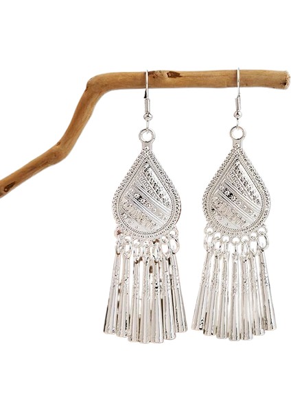 Miao Küpeleri, Etnik Azınlık Turistik Küpeleri, Bohem Uzun Yapraklı Püskül Küpeler (Yurt Dışından)