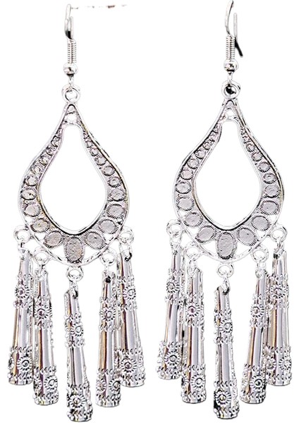 Miao Küpeleri, Etnik Azınlık Turistik Küpeleri, Bohem Uzun Yapraklı Püskül Küpeler (Yurt Dışından)