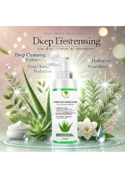 Yüz Yıkama Köpüğü 150ML, Derinlemesine Yüz Temizleme, Normal ve Hassas Ciltler